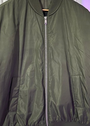 Haki Renkli Fermuarlı Salaş Street Wear Kadın Ceket - Görsel 2