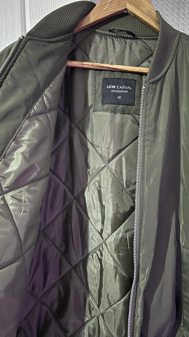 Haki Renkli Fermuarlı Salaş Street Wear Kadın Ceket - Görsel 3