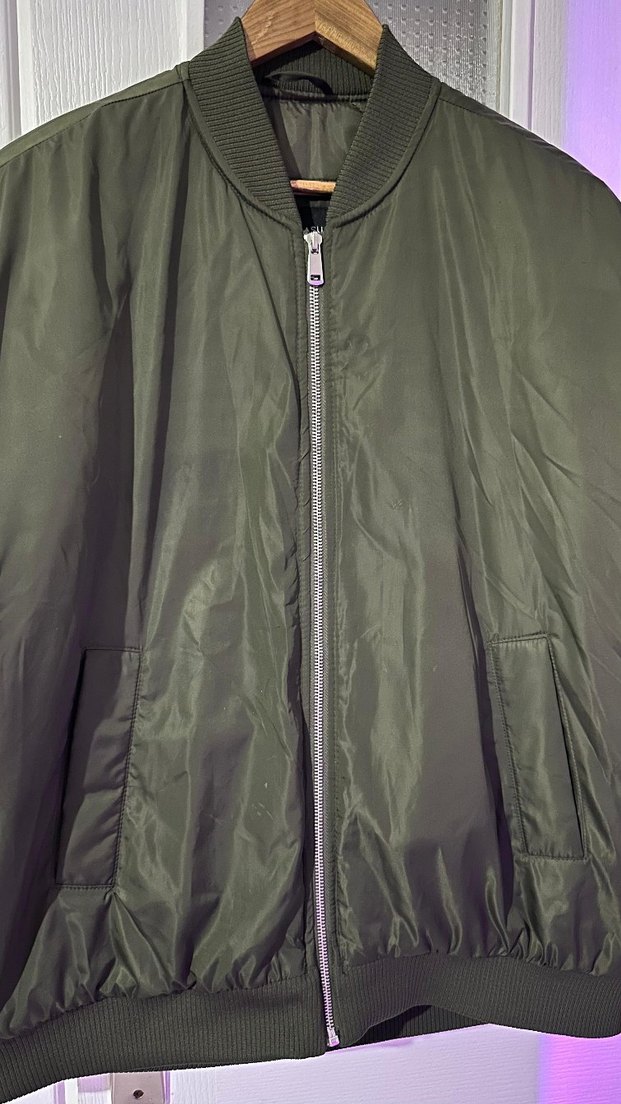 Haki Renkli Fermuarlı Salaş Street Wear Kadın Ceket - Görsel 2