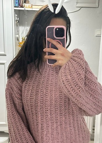 Mor Örgü Kadın Kazak - Görsel 3