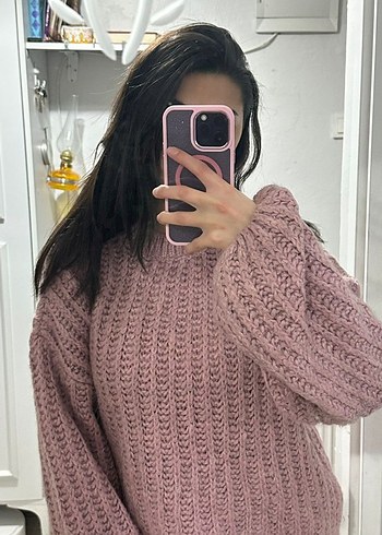 Mor Örgü Kadın Kazak - Görsel 2