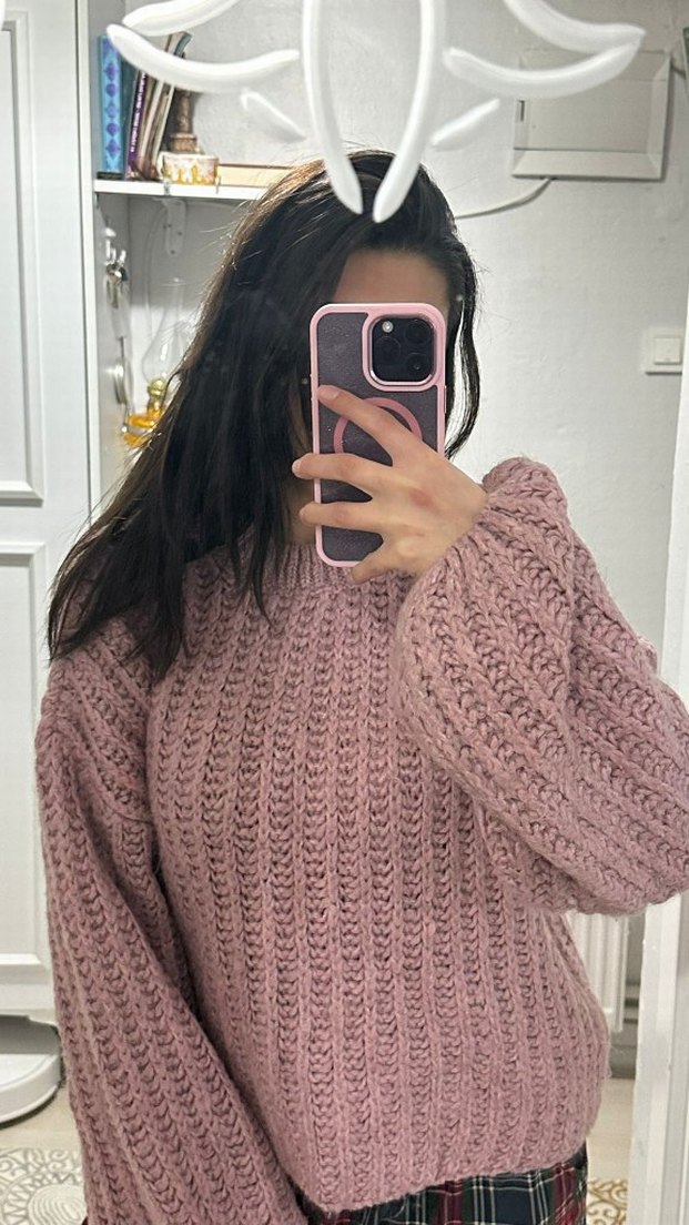 Mor Örgü Kadın Kazak - Görsel 3