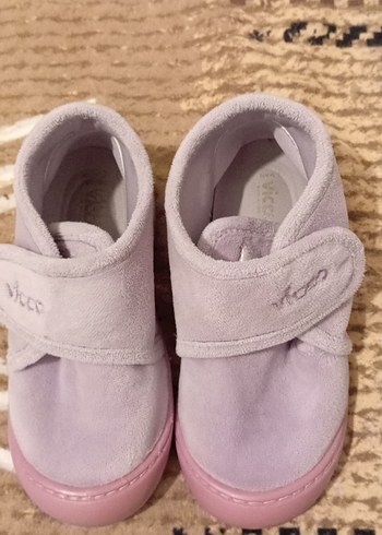 Vicco kız Çocuk lila Süet Cırtlı panduf - Görsel 2