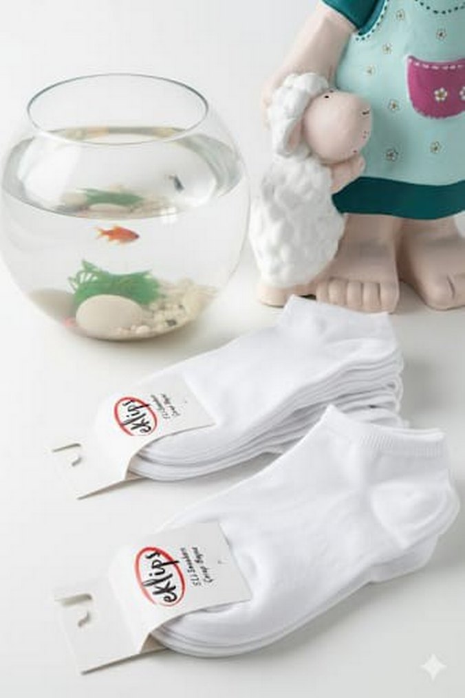 Eklips Beyaz Patik Çorap 5 li. - Görsel 4