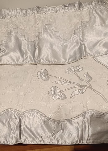 Nakışlı Beyaz Gri Yastık Kılıfı - Görsel 5