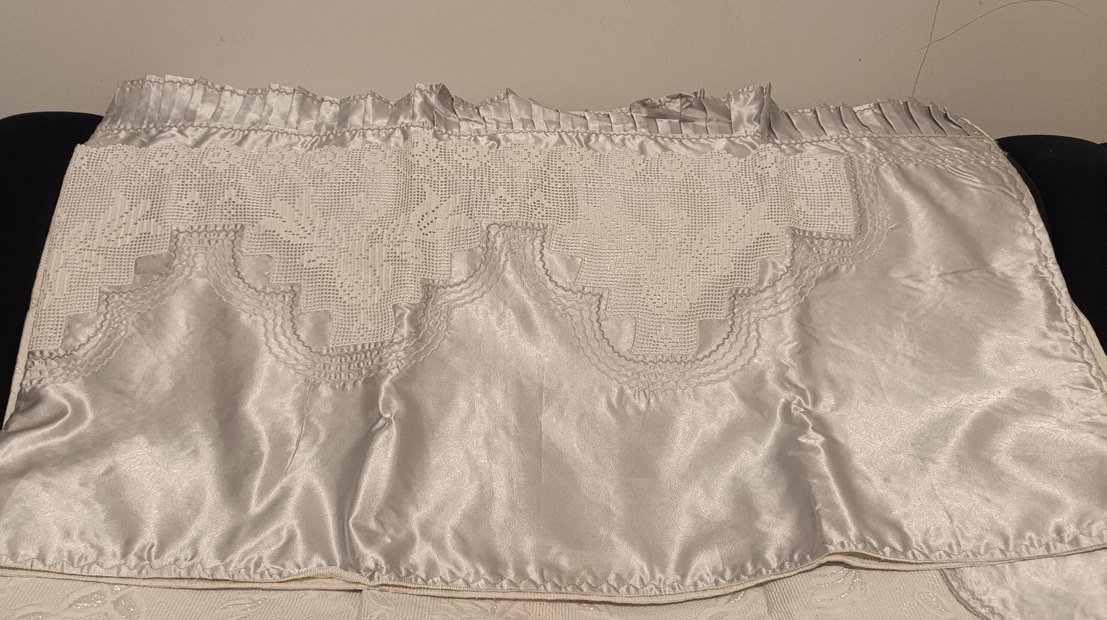 Nakışlı Beyaz Gri Yastık Kılıfı - Görsel 4