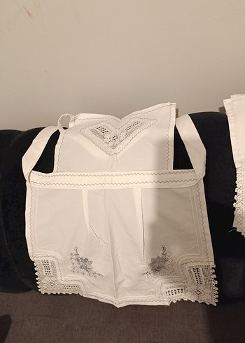 Nakışlı Beyaz Gri Detaylı mutfak takımı - Görsel 5