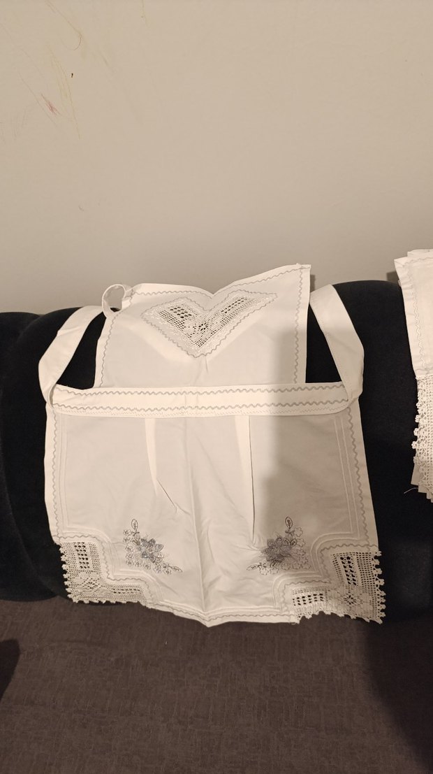 Nakışlı Beyaz Gri Detaylı mutfak takımı - Görsel 5