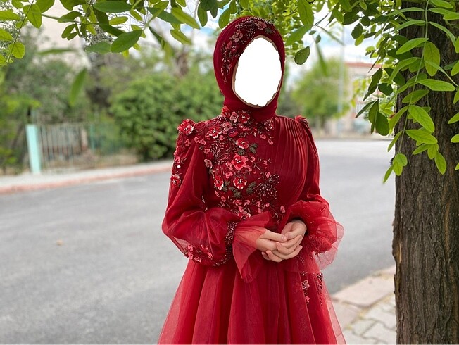 diğer Beden Özel dikim tesettür kına elbisesi