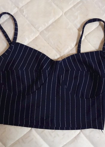 Lacivert Çizgili Kadın Bustiyer - Görsel 2