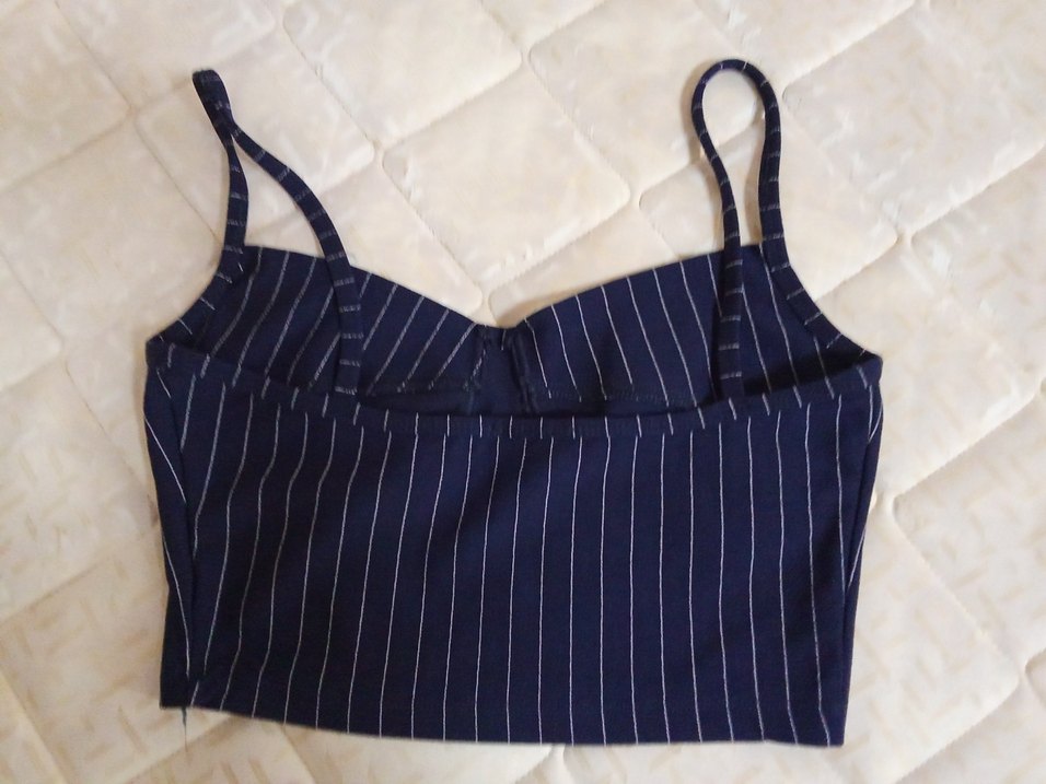 Lacivert Çizgili Kadın Bustiyer - Görsel 3