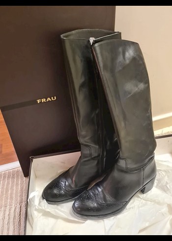39 Beden Kadın Siyah Deri Çizme Frau