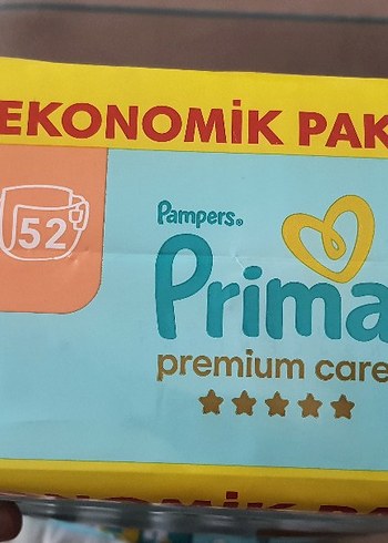 Prima Premium Care Baskılı Bebek Bezi 52'li 3 Numara