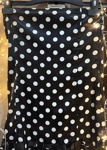 Straplez Puantiyeli Elbise - Görsel 5