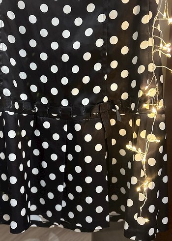 Straplez Puantiyeli Elbise - Görsel 3