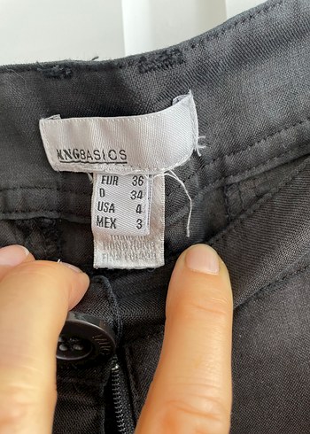 Siyah Kadın keten Kumaş Pantolon - Görsel 3