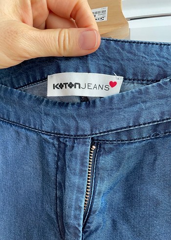 Kadın Lacivert Kemerli Denim Pantolon - Görsel 3