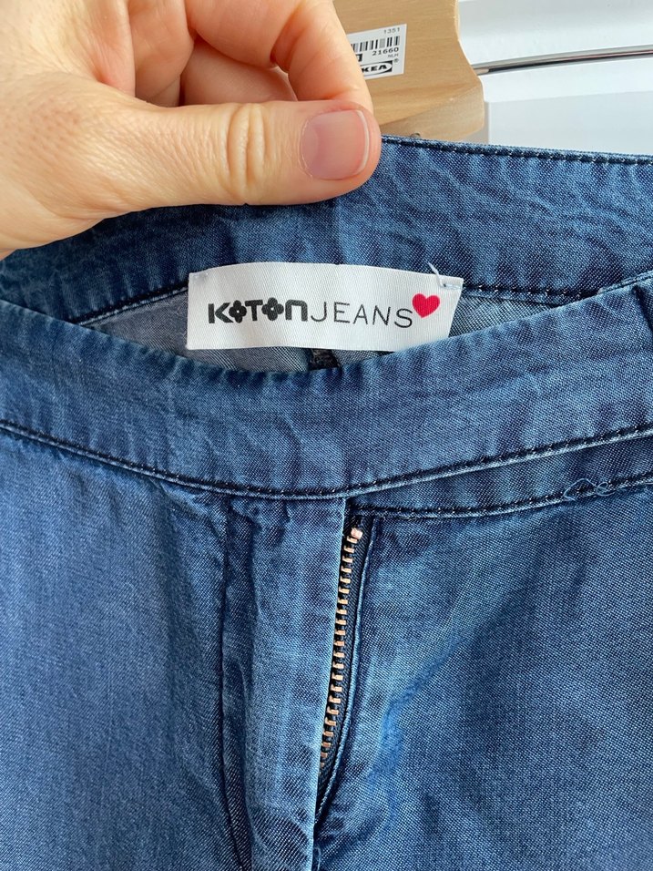 Kadın Lacivert Kemerli Denim Pantolon - Görsel 3