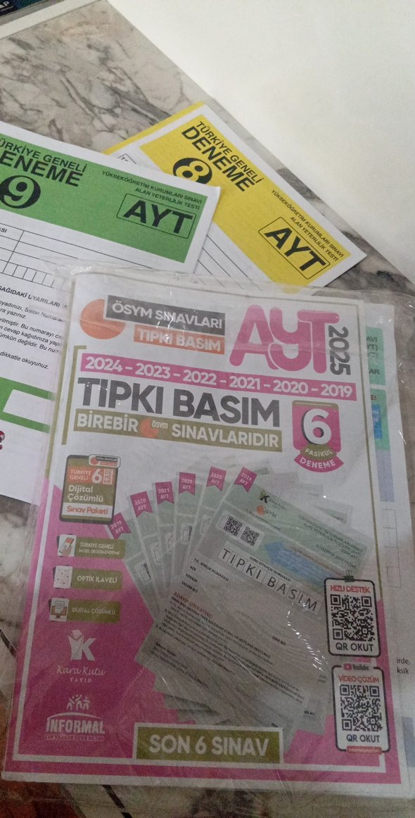 Ayt için 6 adet tıpkı basım deneme seti ve iki tane ayt denemesi - Görsel 2