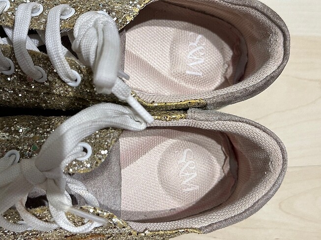 37 Beden altın Renk parlak yıldızlı sneakers ayakkabı