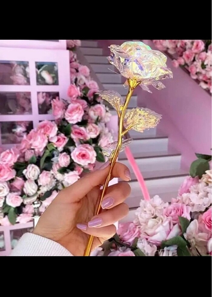 Kristal gül yapay çiçek - Görsel 3