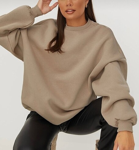 Diğer Bej Bisiklet Yaka Sweatshirt