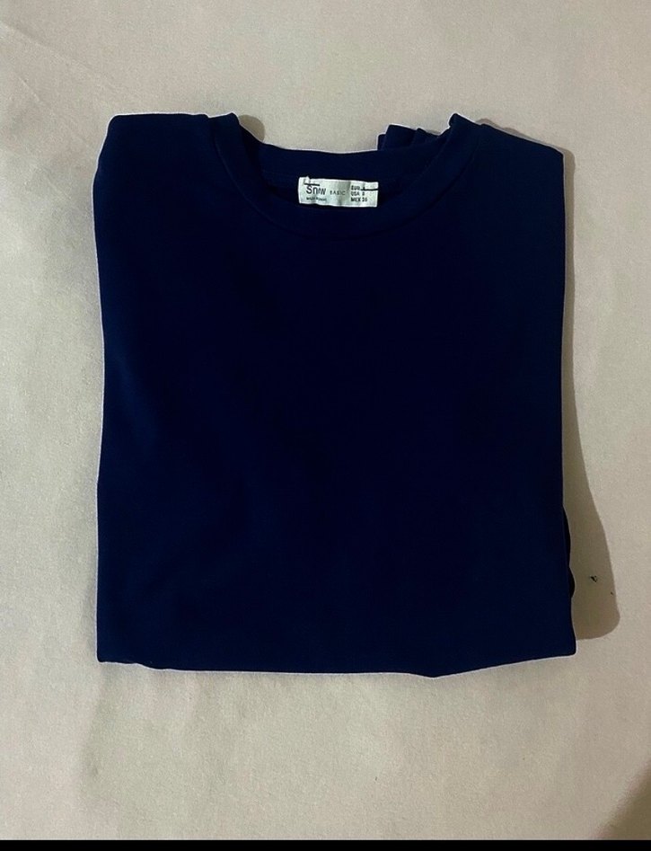 Siyah Kadın Uzun Kollu Crop Top - Görsel 2