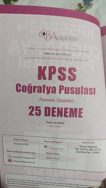  KPSS 2024 Coğrafya Pusulası Branş Denemesi