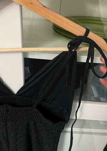 Siyah Drapeli Midi V Yakalı Kadın Elbise - Görsel 6