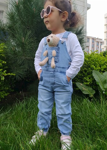 Ayıcıklı unisex kot Tulum - Görsel 3