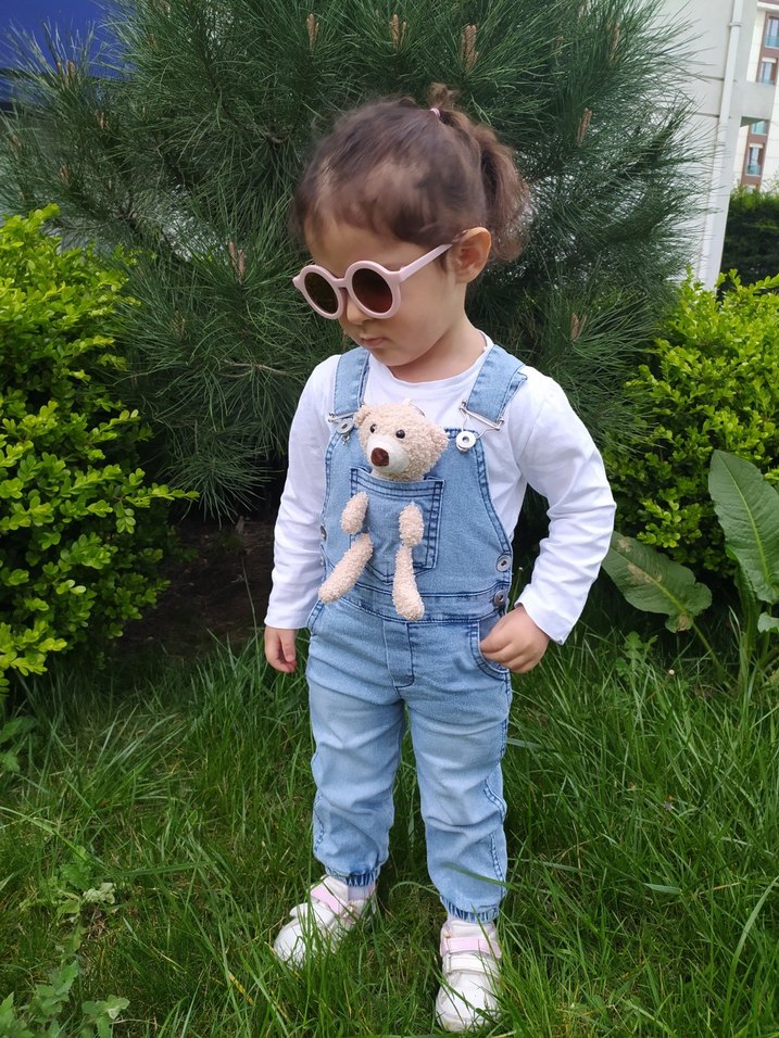 Ayıcıklı unisex kot Tulum - Görsel 4