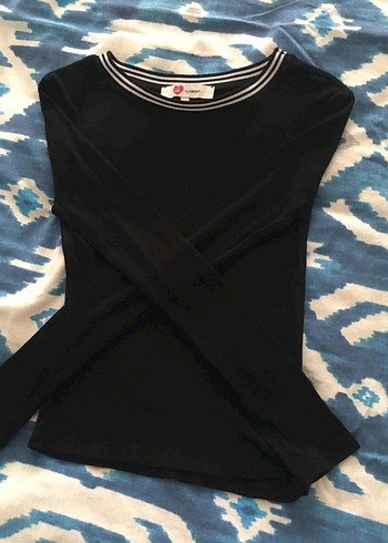 Siyah, Uzun Kollu, İnce Kesim Crop Bluz