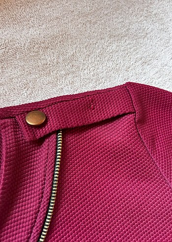 Bordo Düğmeli Uzun Kollu Tişört - Görsel 5