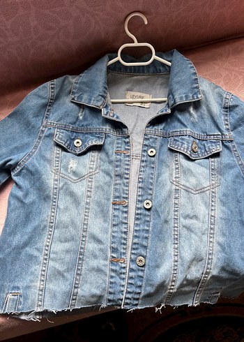 Düğmeli Bol Kesim Mavi Denim Ceket