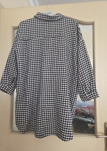 Gri Ekose Düğmeli Uzun Kollu Kadın dış giyim - Görsel 5