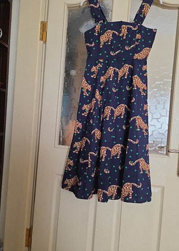 Leopar Desenli Uzun Bohem Elbise - Görsel 4