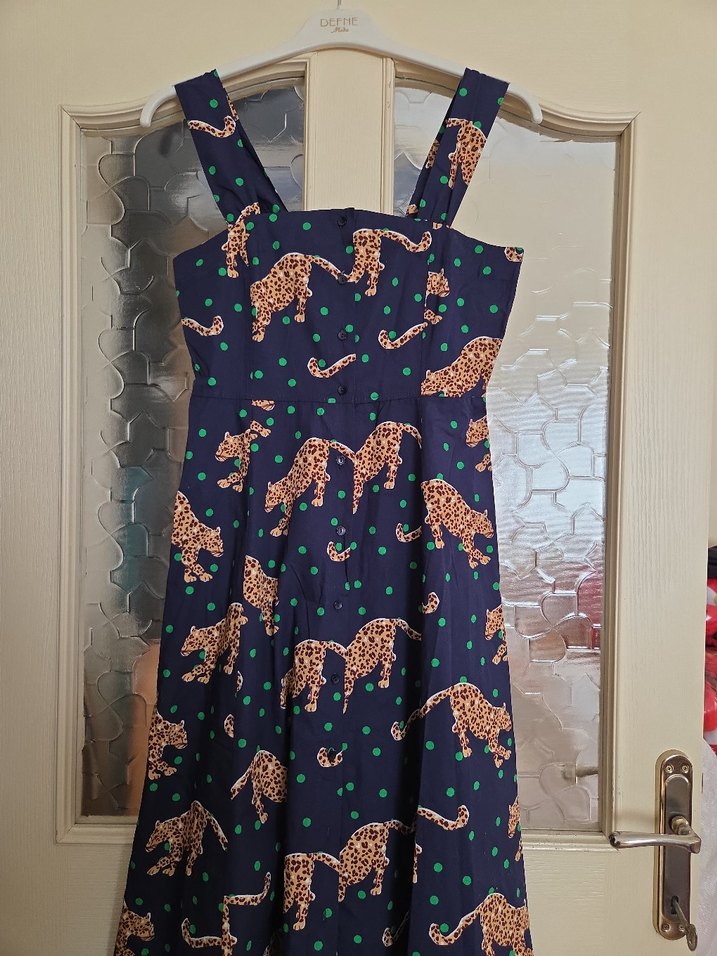 Leopar Desenli Uzun Bohem Elbise - Görsel 2