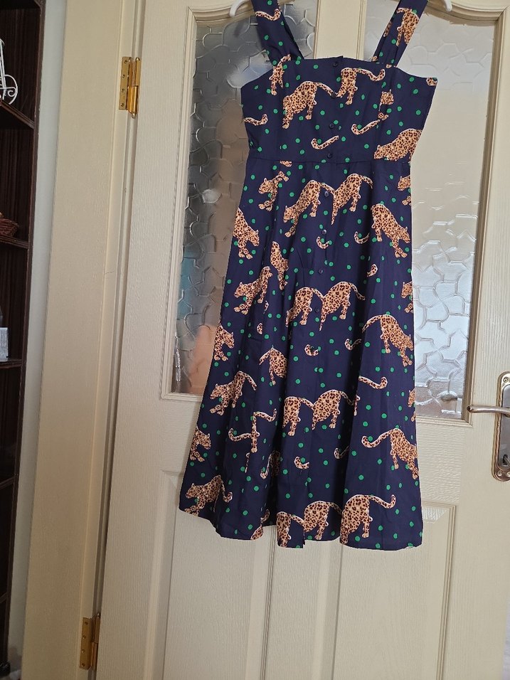 Leopar Desenli Uzun Bohem Elbise - Görsel 4