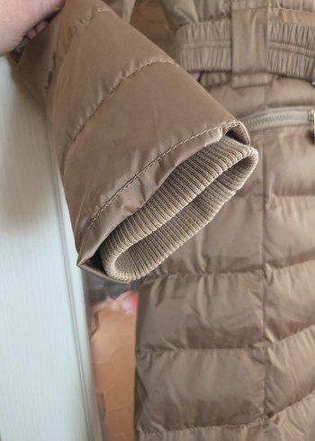 Bej Kemerli Kadın Kışlık Mont - Görsel 4