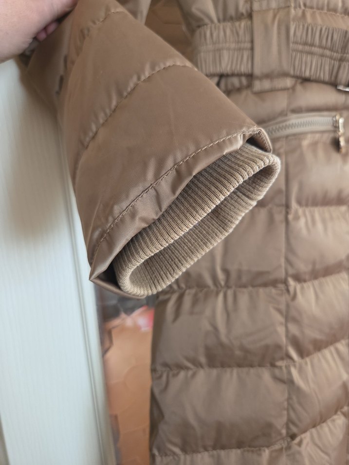 Bej Kemerli Kadın Kışlık Mont - Görsel 4