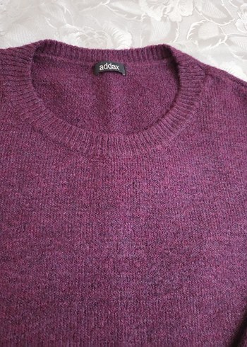 Mor Bisiklet Yaka Örgü Kadın Kazak - Görsel 2