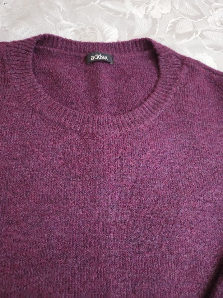 Mor Bisiklet Yaka Örgü Kadın Kazak - Görsel 2