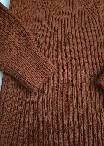 Kahverengi Kadın Bohem Örgü Kazak - Görsel 4