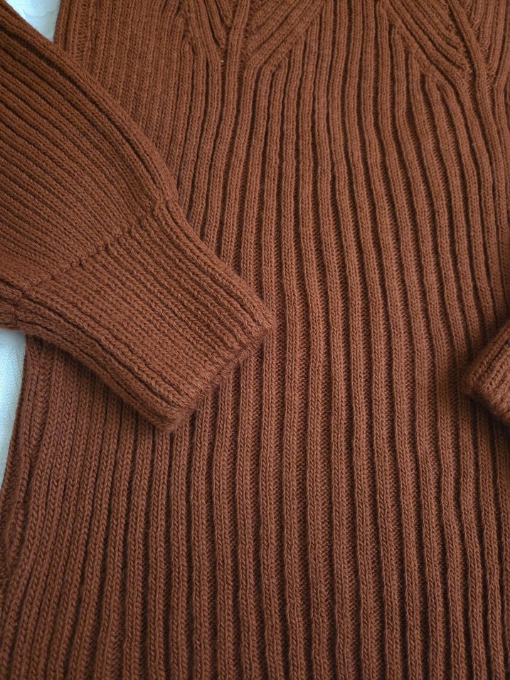 Kahverengi Kadın Bohem Örgü Kazak - Görsel 4