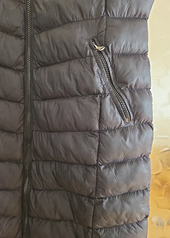 Siyah Fermuarlı Uzun Kadın Yelek - Görsel 3