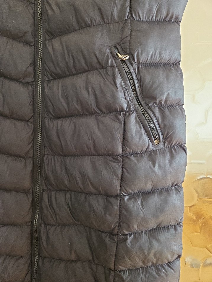 Siyah Fermuarlı Uzun Kadın Yelek - Görsel 3