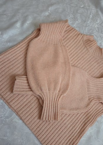 pudra Kadın Boğazlı Triko Kazak - Görsel 3