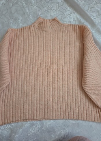 pudra Kadın Boğazlı Triko Kazak - Görsel 4