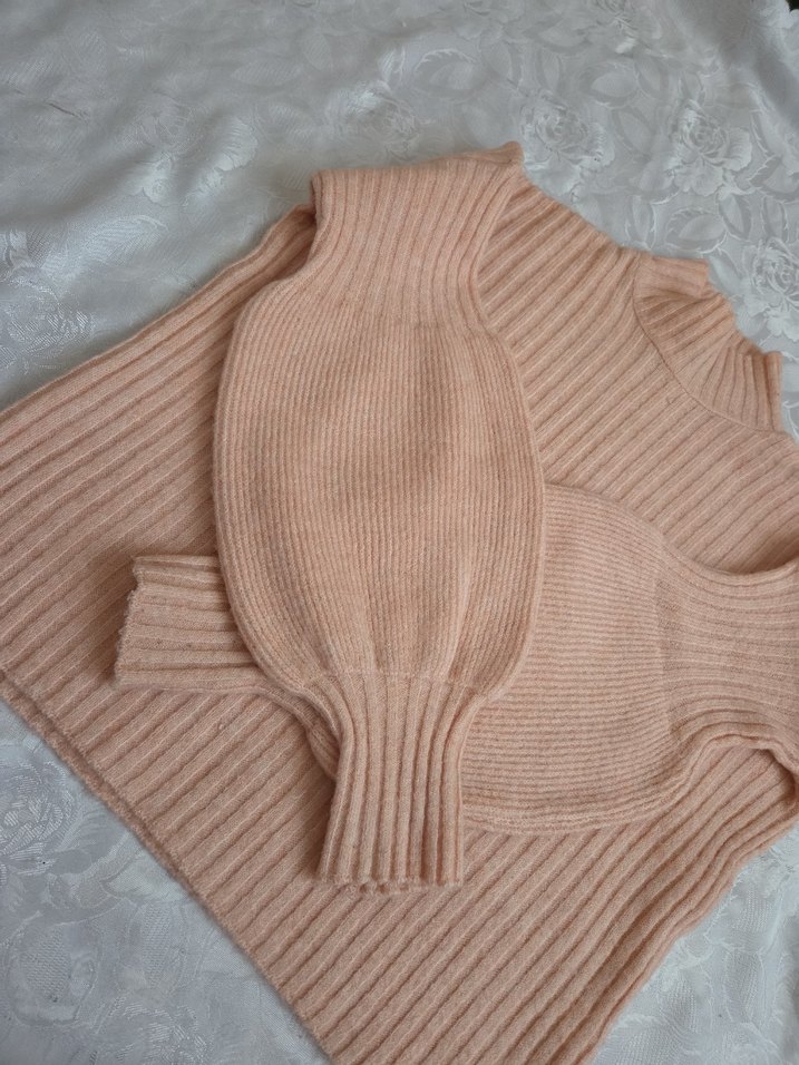pudra Kadın Boğazlı Triko Kazak - Görsel 3