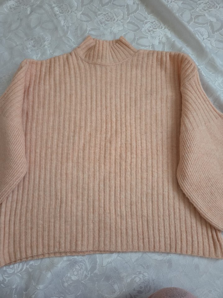 pudra Kadın Boğazlı Triko Kazak - Görsel 4